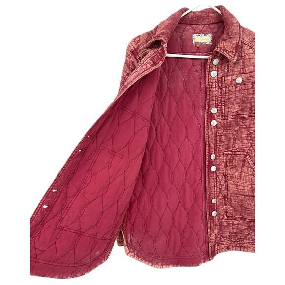 Anthropologie Pilcro The Fielder Quilted Shacket Jacket Brick Red Women's XS - Picture 4 of 9